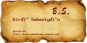 Biró Sebestyén névjegykártya