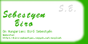sebestyen biro business card